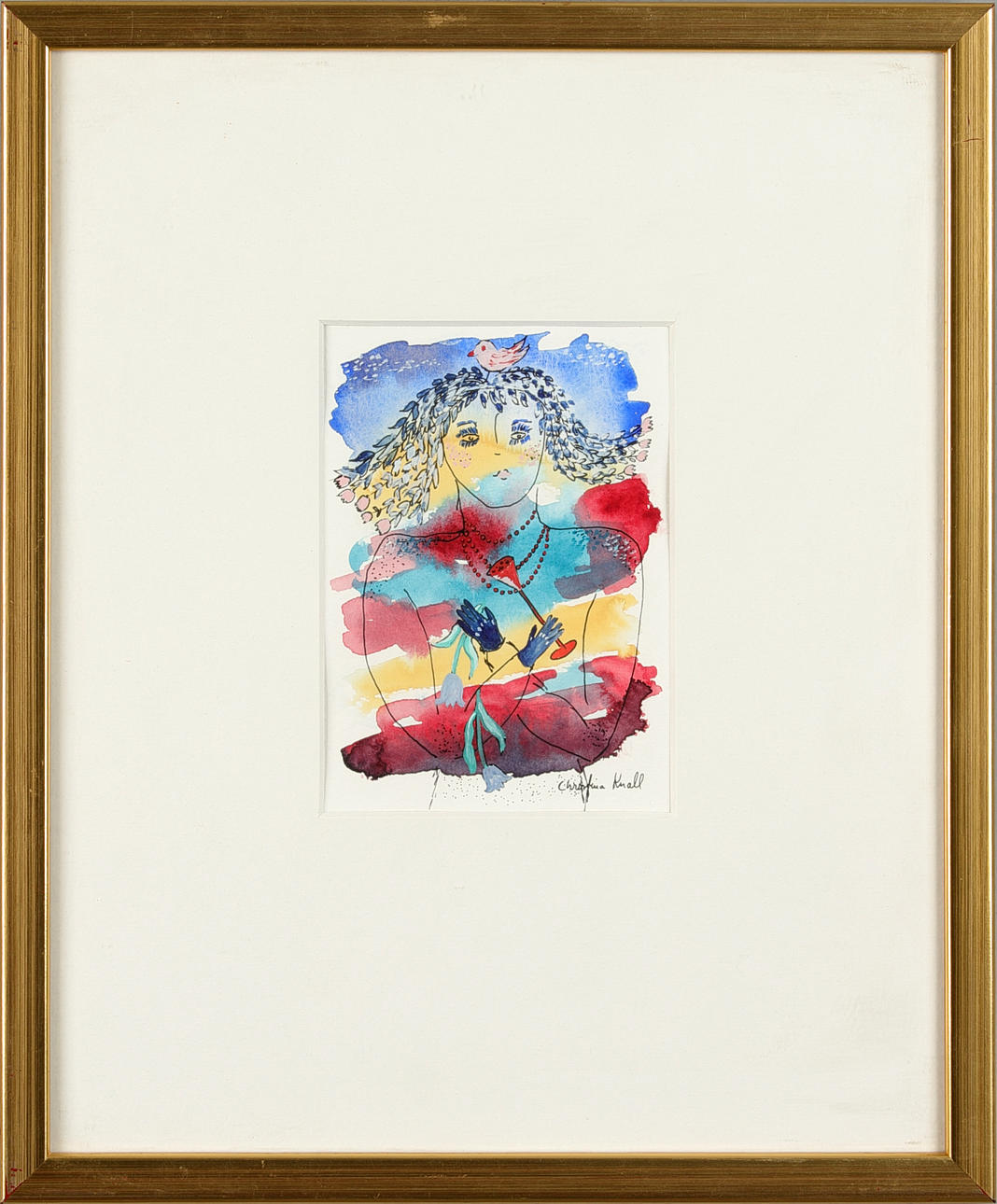 CHRISTINA KNALL (1947). Composition, signed, watercolor.