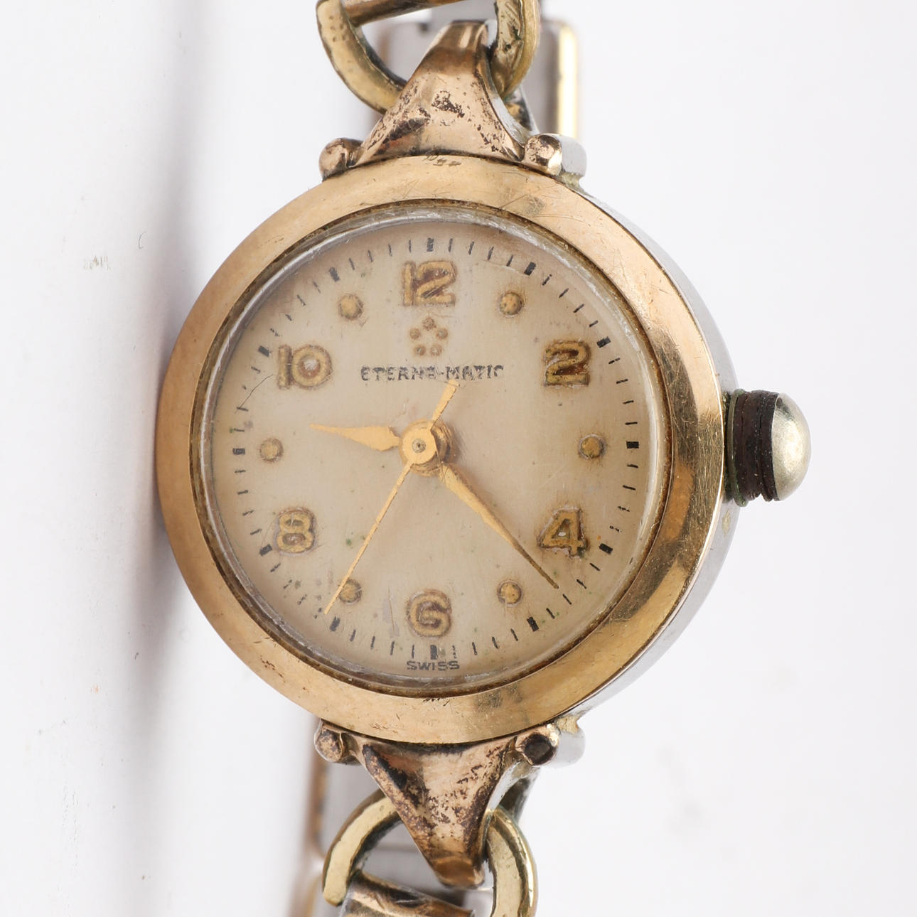 BRACELET WATCH, gold on steel, Eterna-Matic.