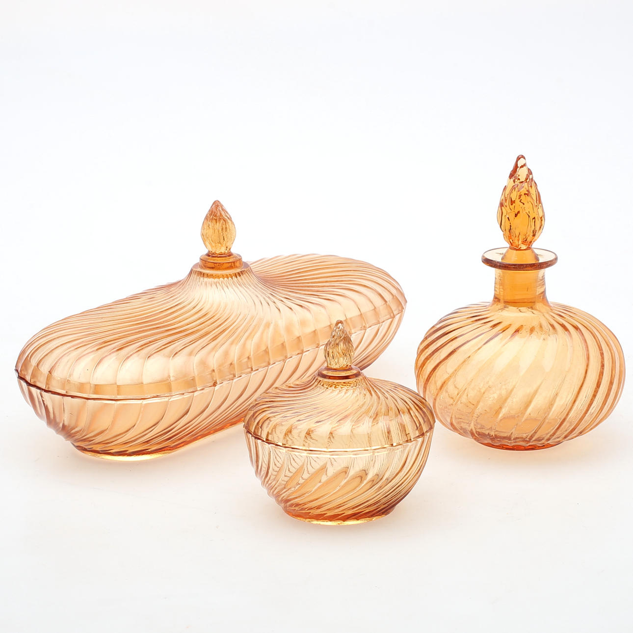 BADRUMSSET, 3 delar, glas, 1900-tal.