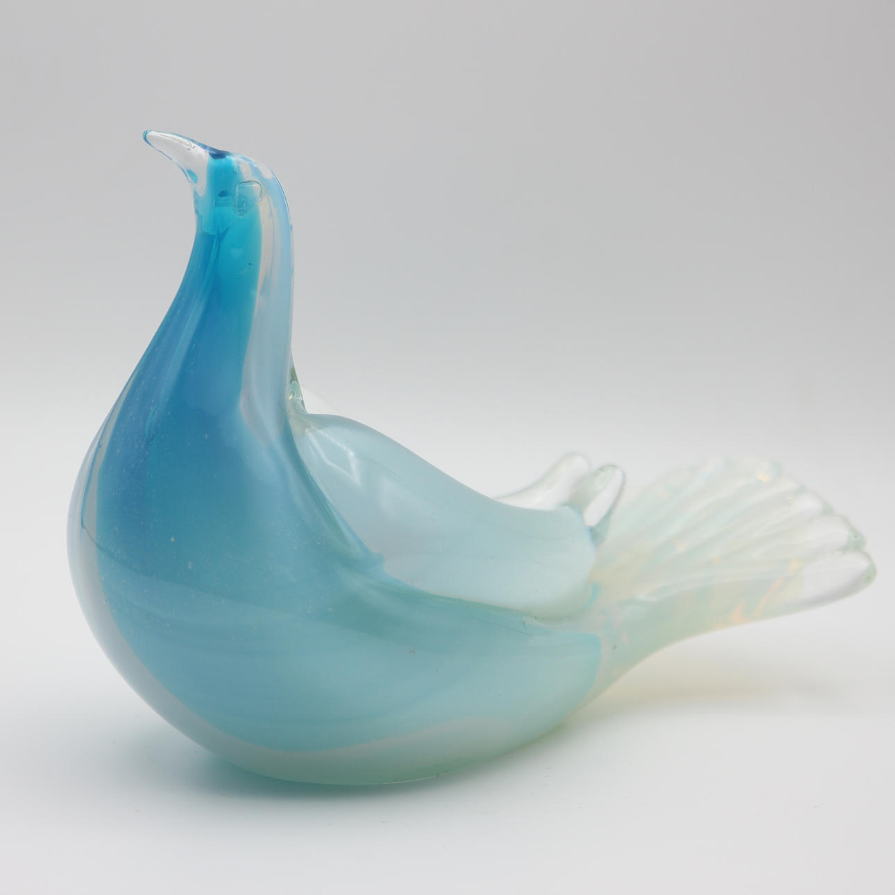 Murano Glass Bird Archimede Seguso ムラーノ MURANO, Italy - Archimede Seguso - Rare Bianco Nero White