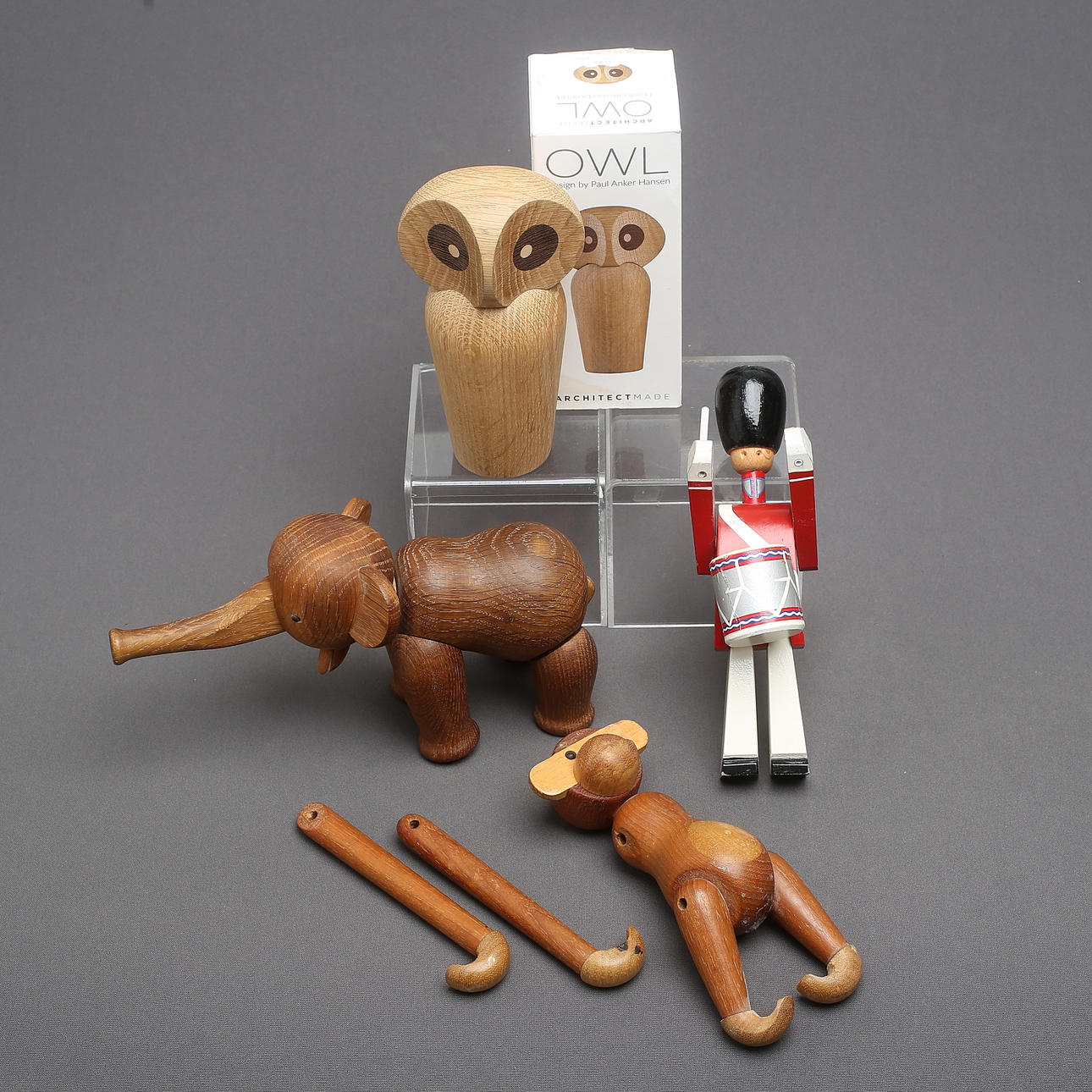 FIGURER, 4 stk., træ, Danmark, bl.a. Kay Bojesen.