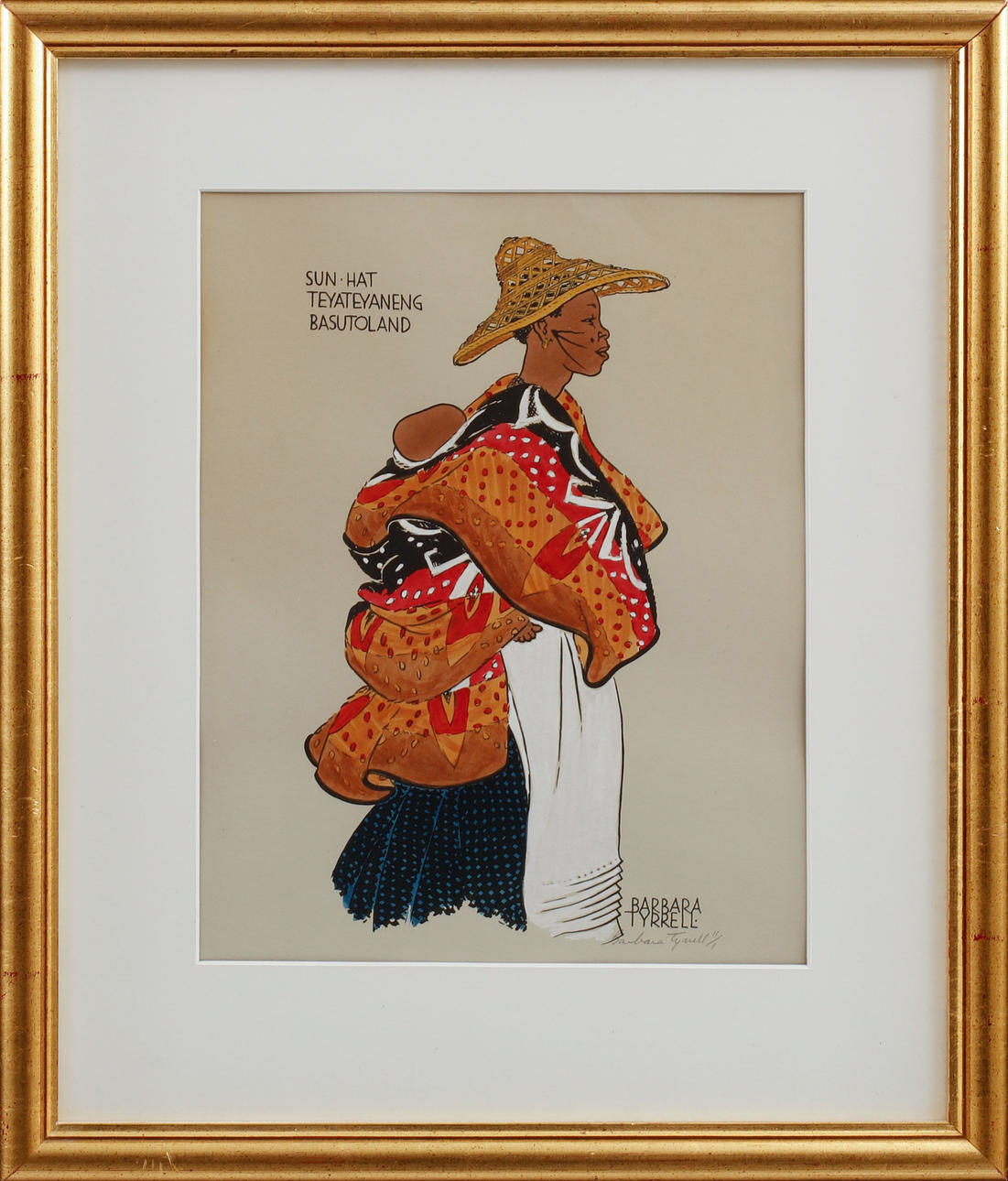 BARBARA TYRRELL. Graphic sheets, 2 pcs., hand-colored, signed.