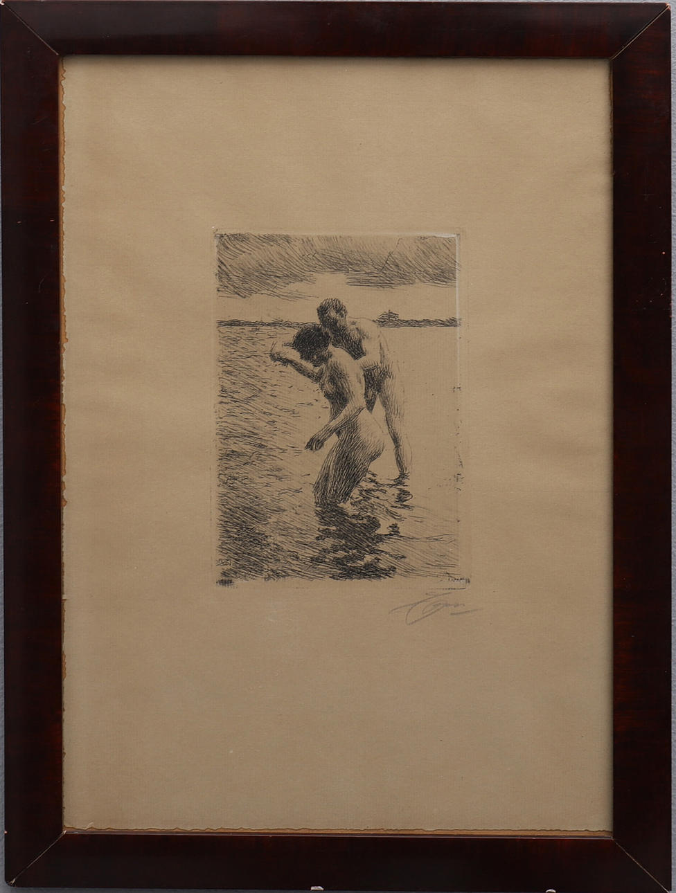 ANDERS ZORN, "Lots", etching, signed.