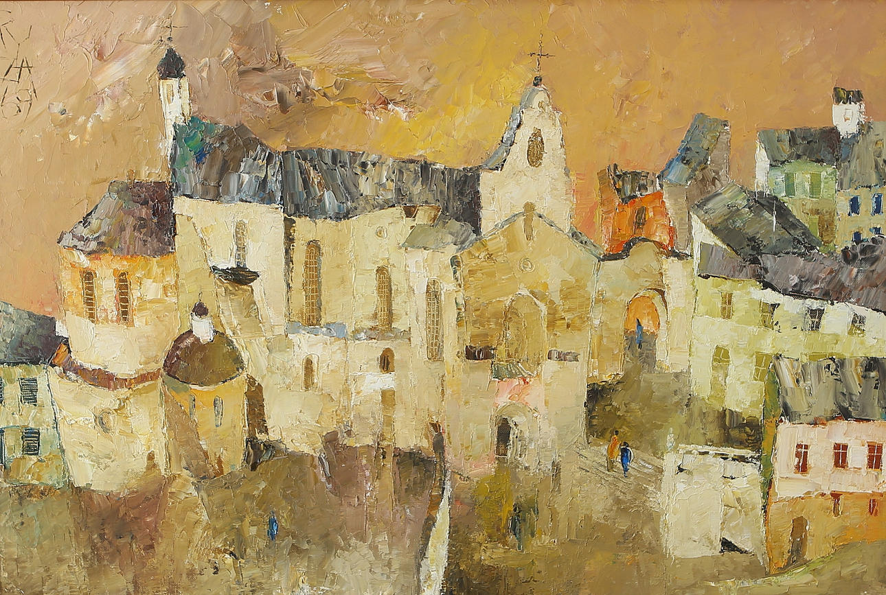 RYSZARD ZAJAC. Cityscape, oil on canvas, signed, dated 69.