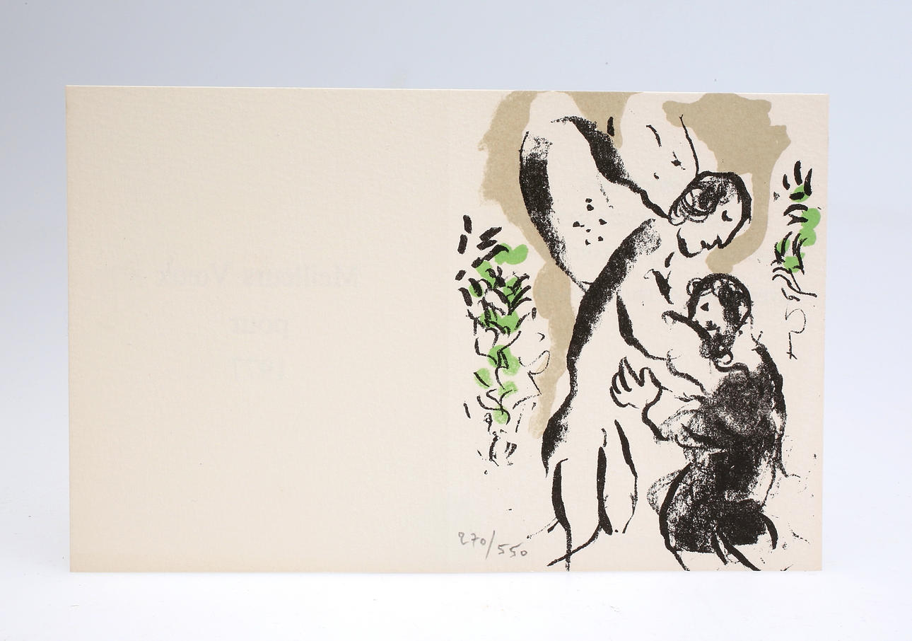 MARC CHAGALL. Der Engel, Lithographie, Nr. 270/550.