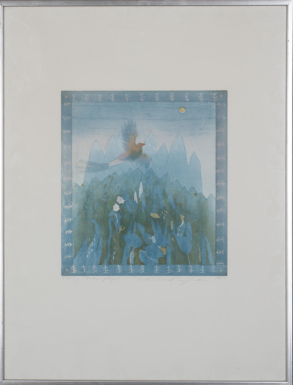 HELMTRUD NYSTRÖM. Drömfågel. Färgetsning. Signerad och daterad 1983. 5/125.