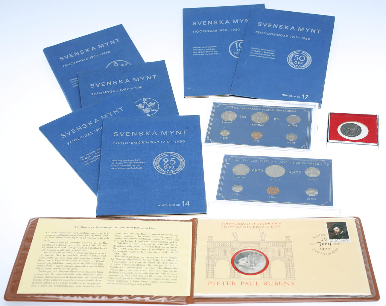 MYNTSAMLING Sverige, Svenska Mynt 1909-1950, 1973, 1975.