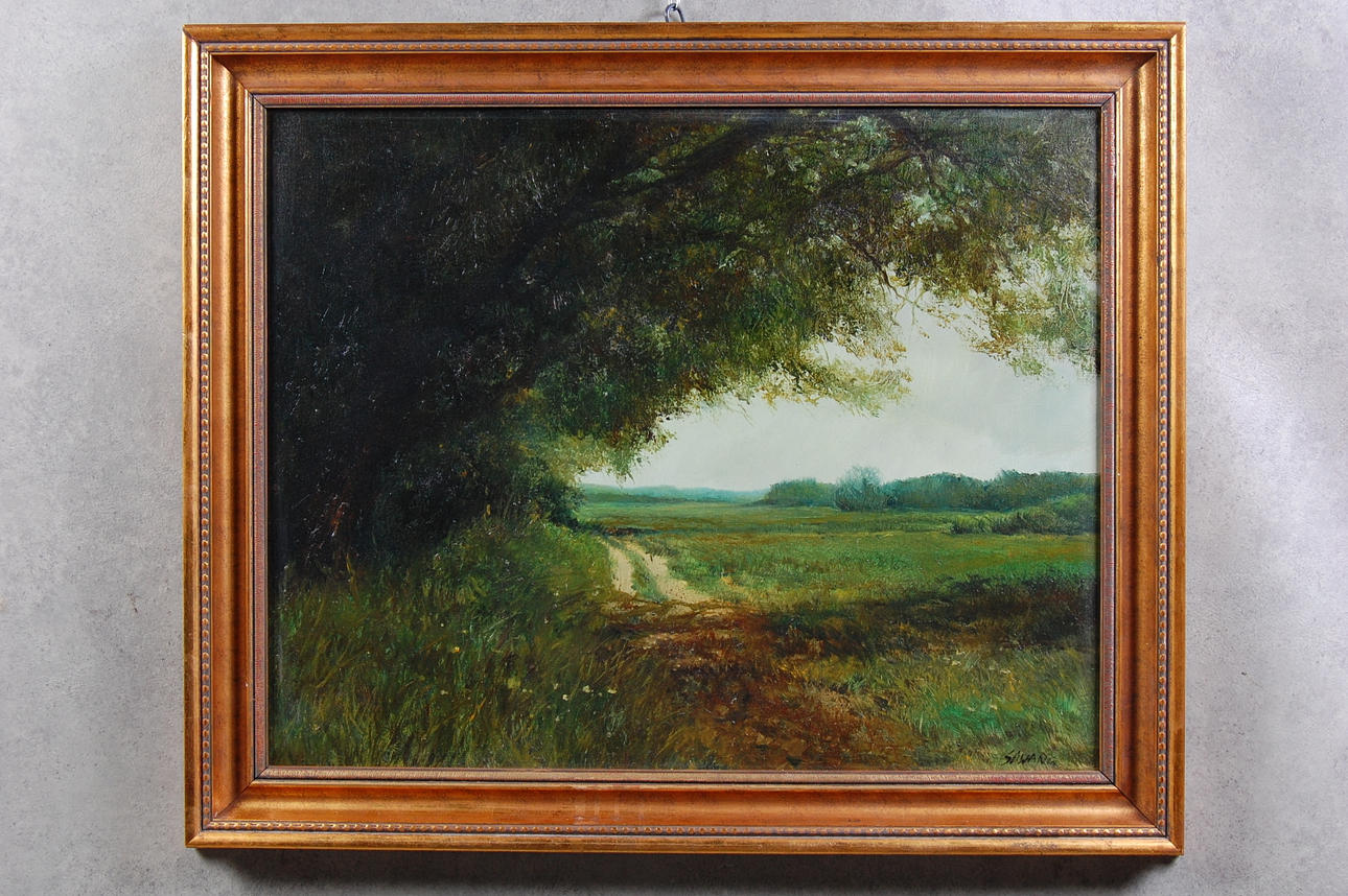 OKÄND KONSTNÄR. olja på duk, landskap, signerad Sawang.