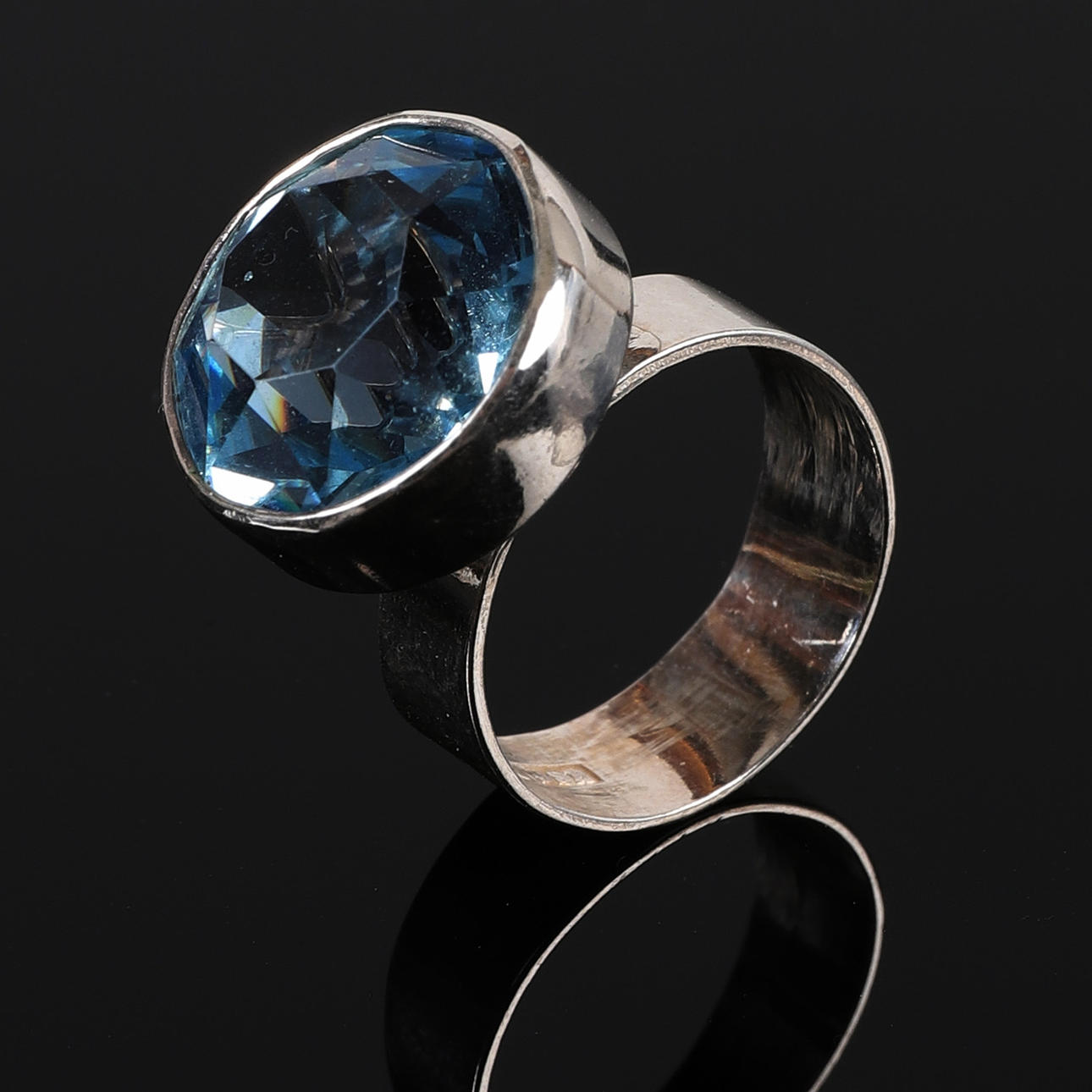 ANILLOS, Plata, Topacio Azul.