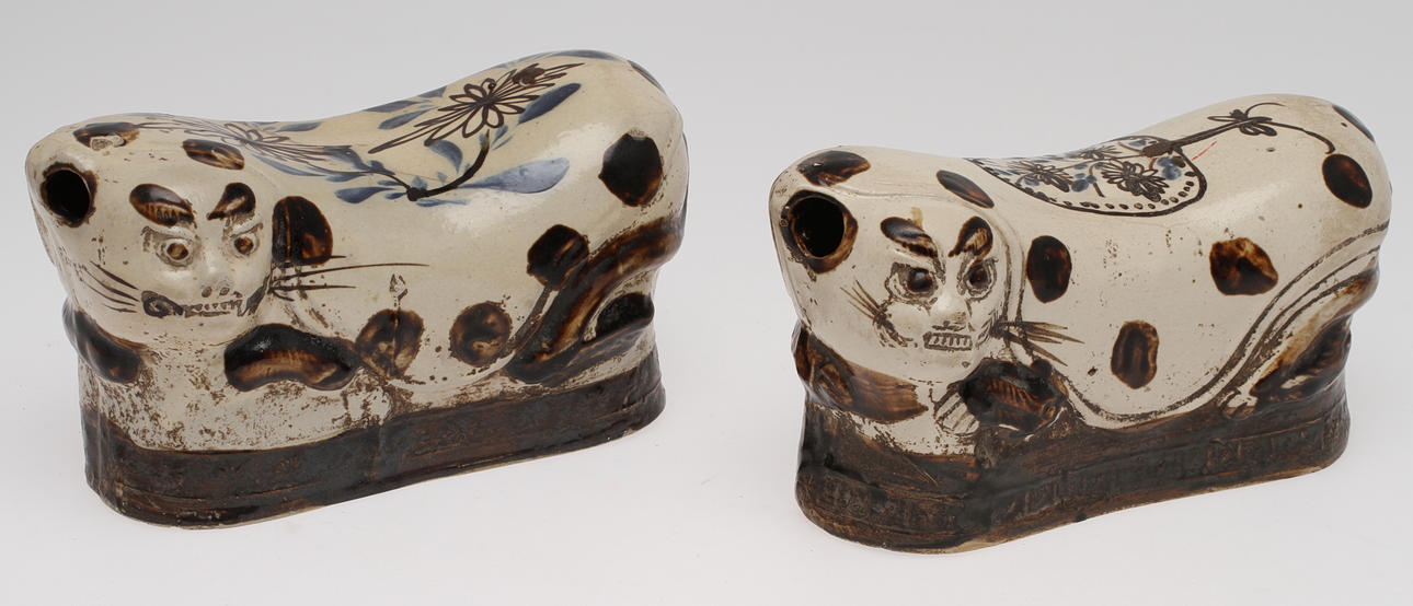 NACKUDDAR, 2 st, keramik, orientaliska.