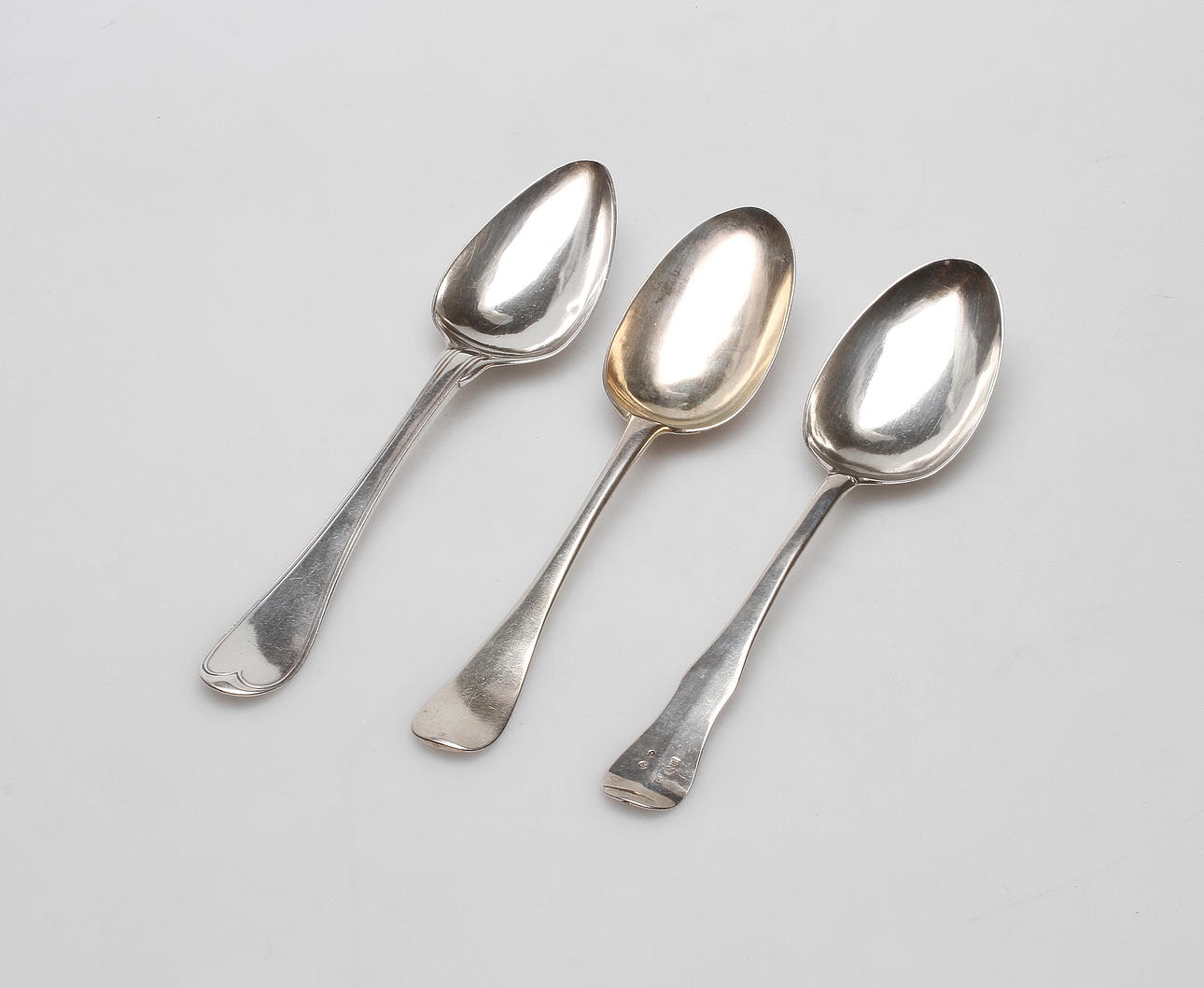 SKEDAR, 3 st, silver, 1700-1800-tal, vikt ca 151,1 gram.