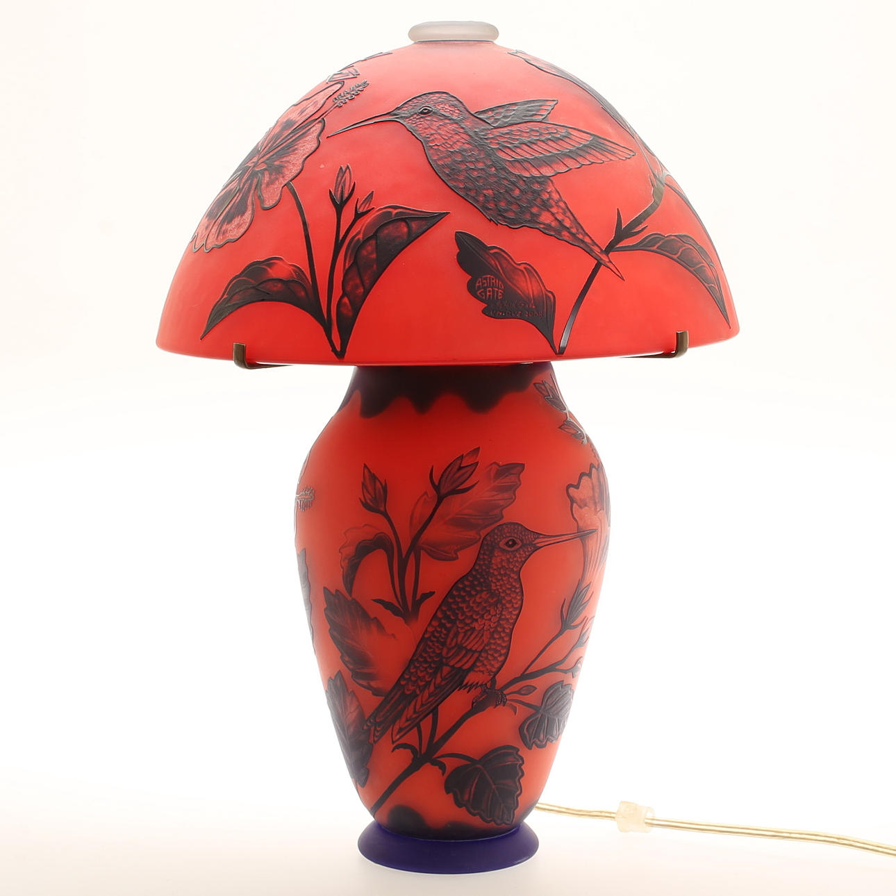 ASTRID GATE. Table lamp, glass, unique, signed 2008.