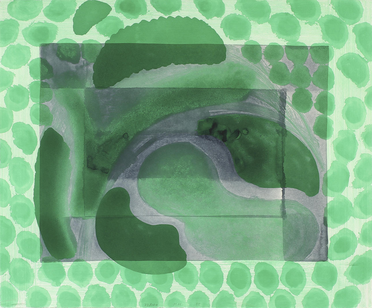 HOWARD HODGKIN (F.1932). "David's pool" 1985. Etsning och akvatint med handkolorering.