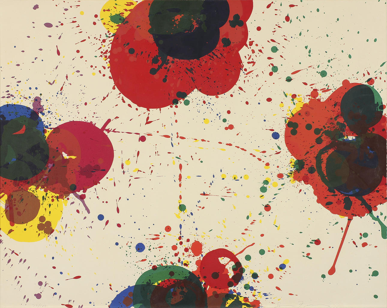 SAM FRANCIS (1923-1994). "Red again" 1972. Färgserigrafi.