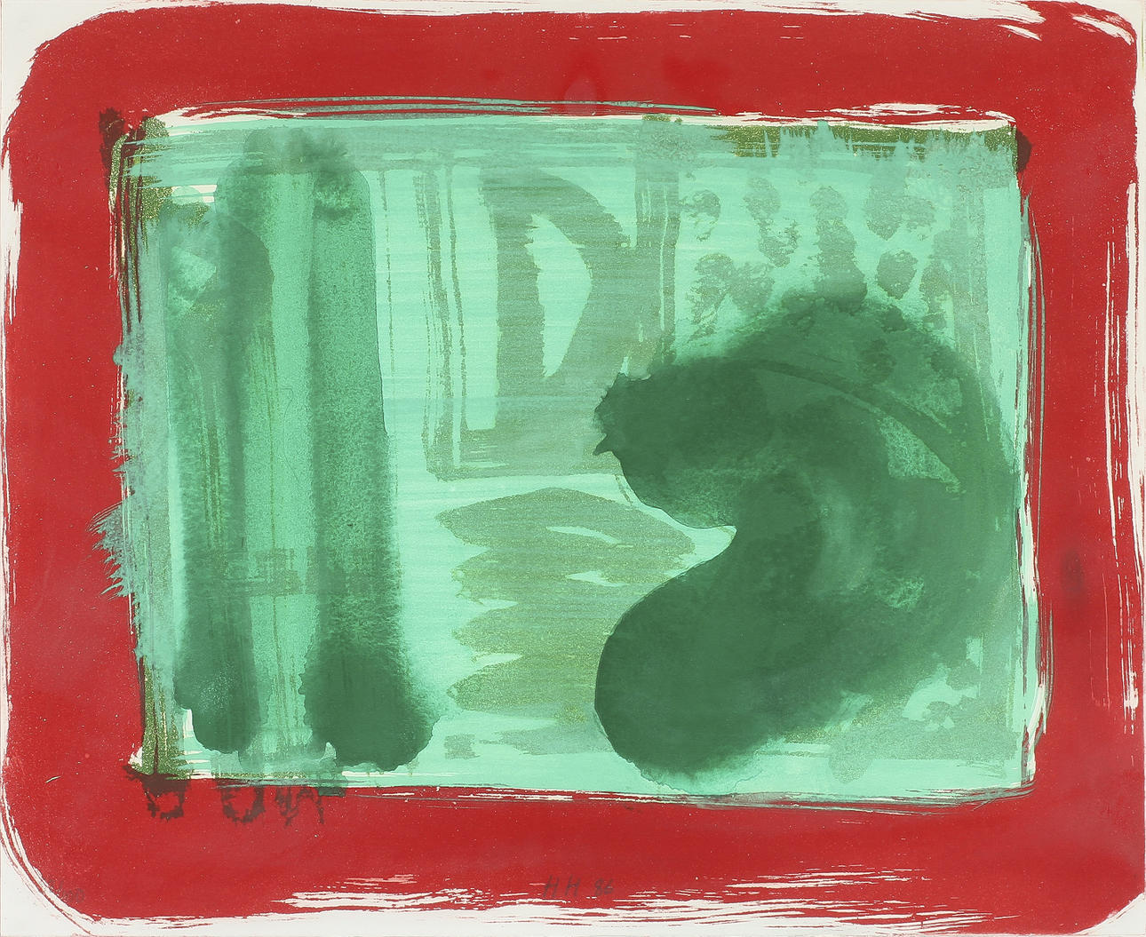 HOWARD HODGKIN (F.1932). "Green Room" 1986. Etsning och akvatint med handkolorering.