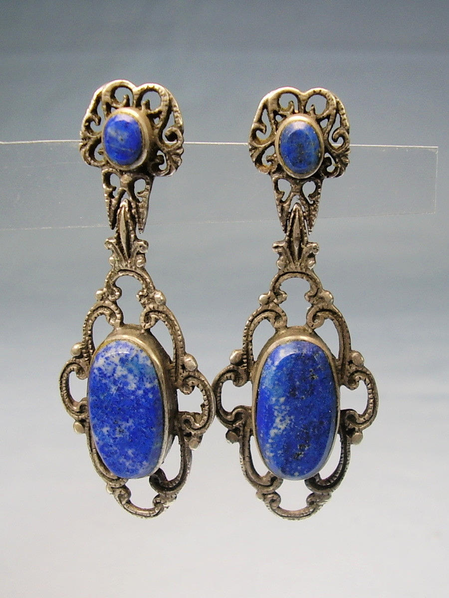 LAPISLAZULI OHRSTECKER SILBER.