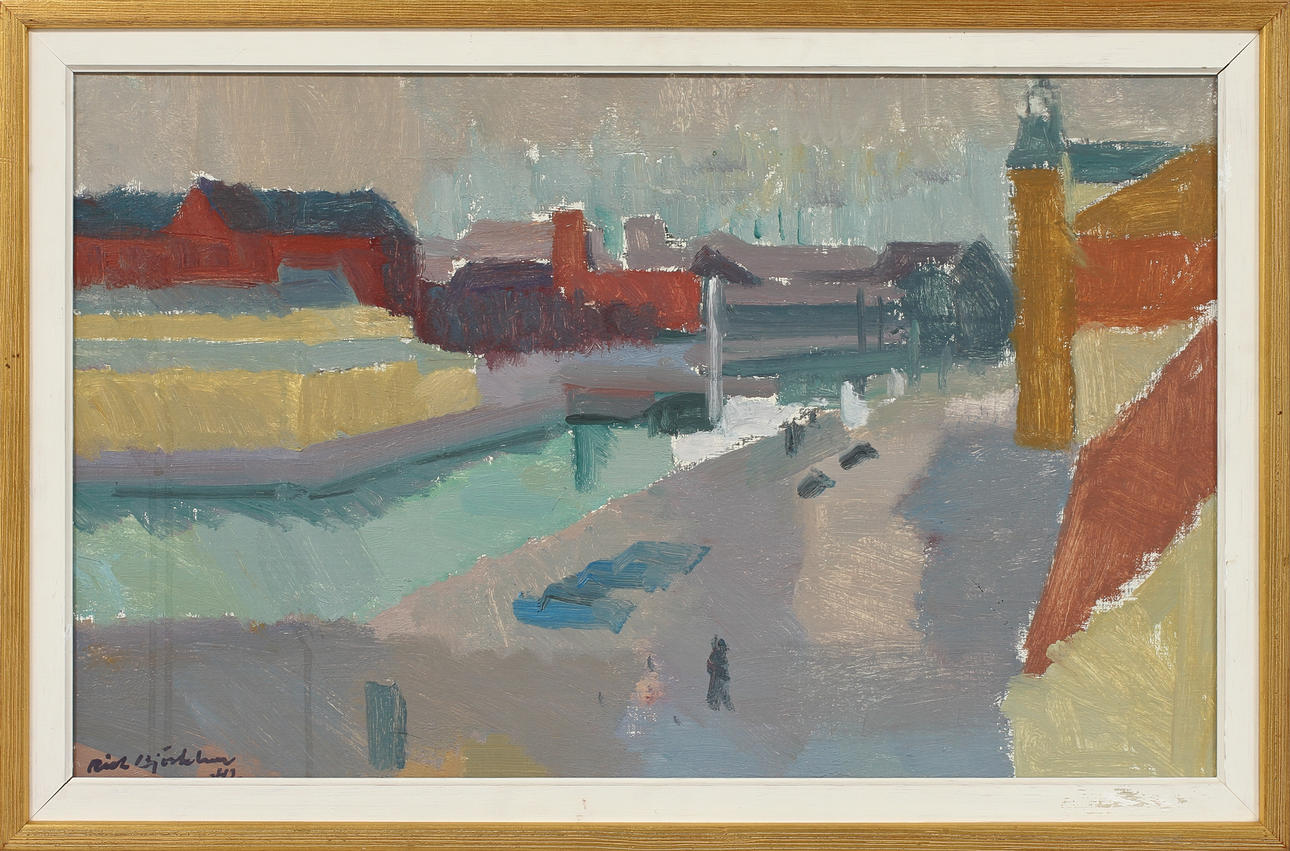 RICHAR BJÖRKLUND, olja på pannå, sign o dat -42.