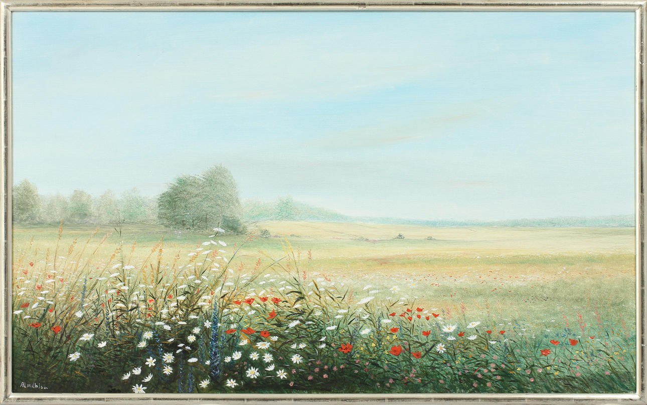 ARNOLD LINDBLOM, olja på duk, sign.