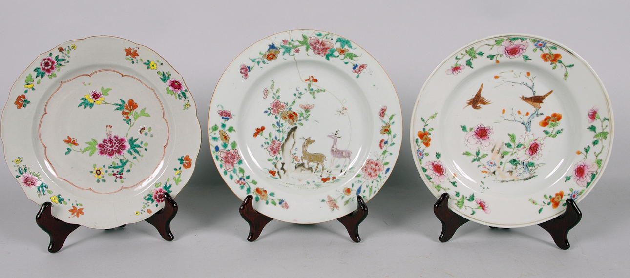 TALLRIKAR, 3 stycken, Famille rose, Kina.