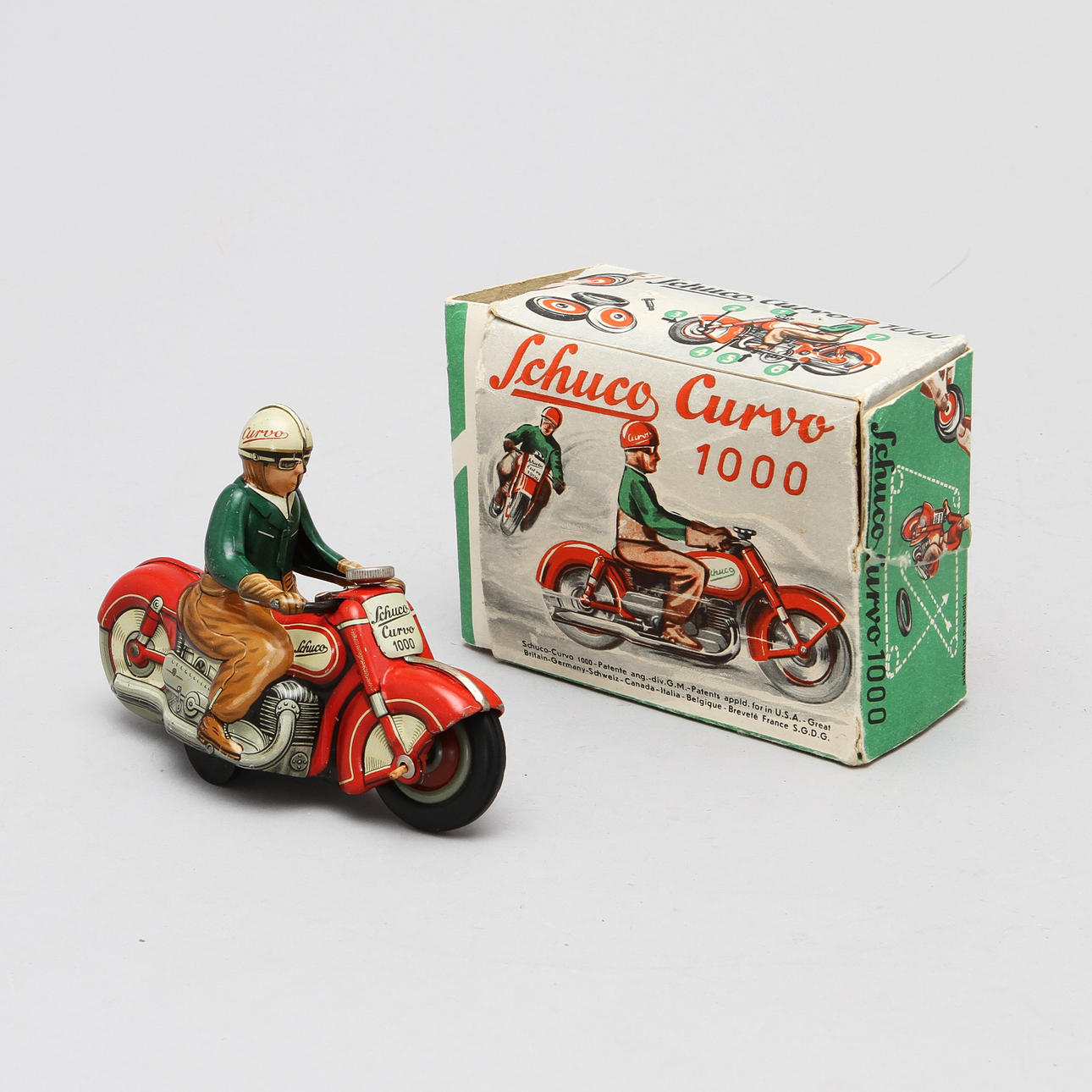 PLÅTLEKSAK, motorcykel, Schuko "Curvo 1000".