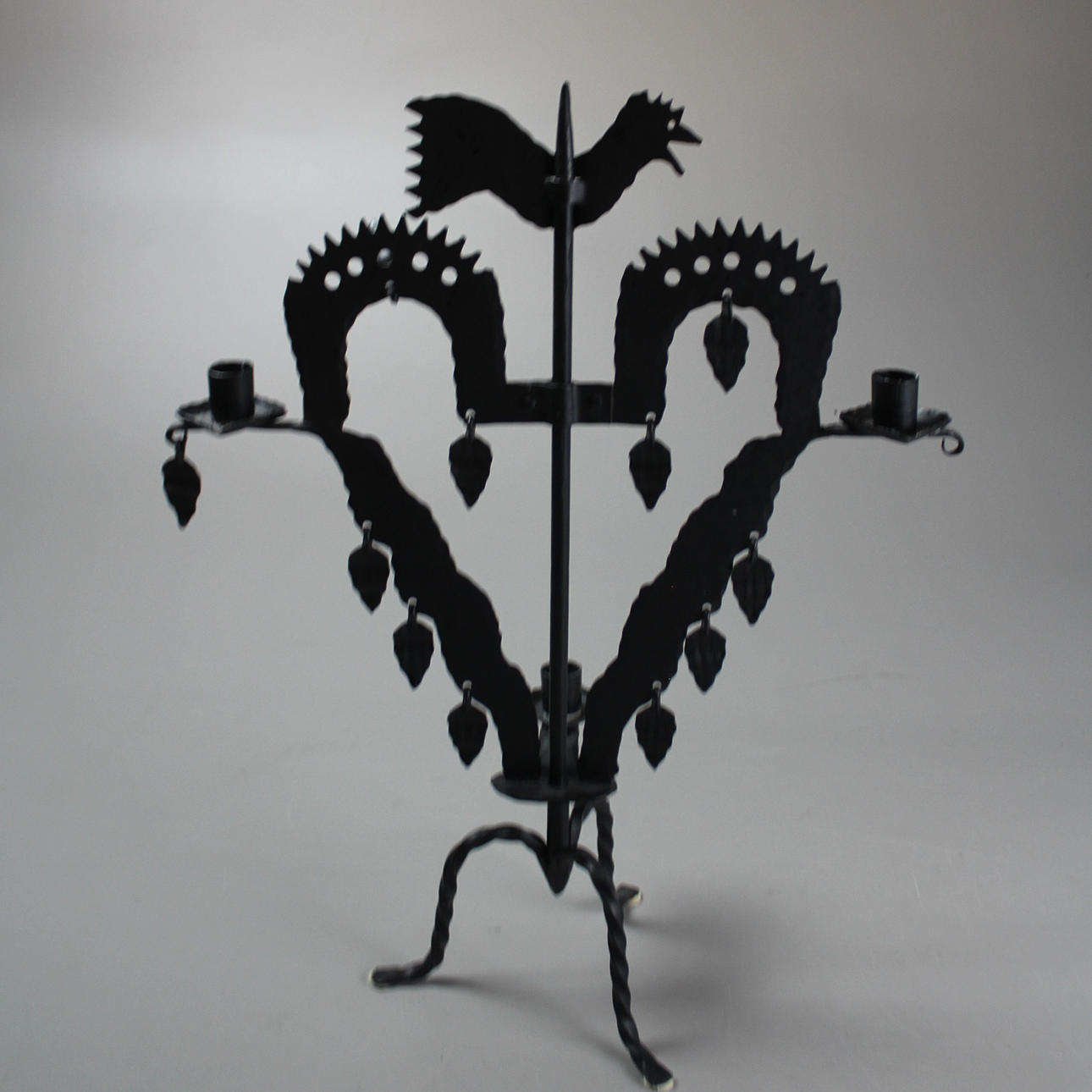 KERZENSTÄNDER, Schmiedeeisen, "Hahn".