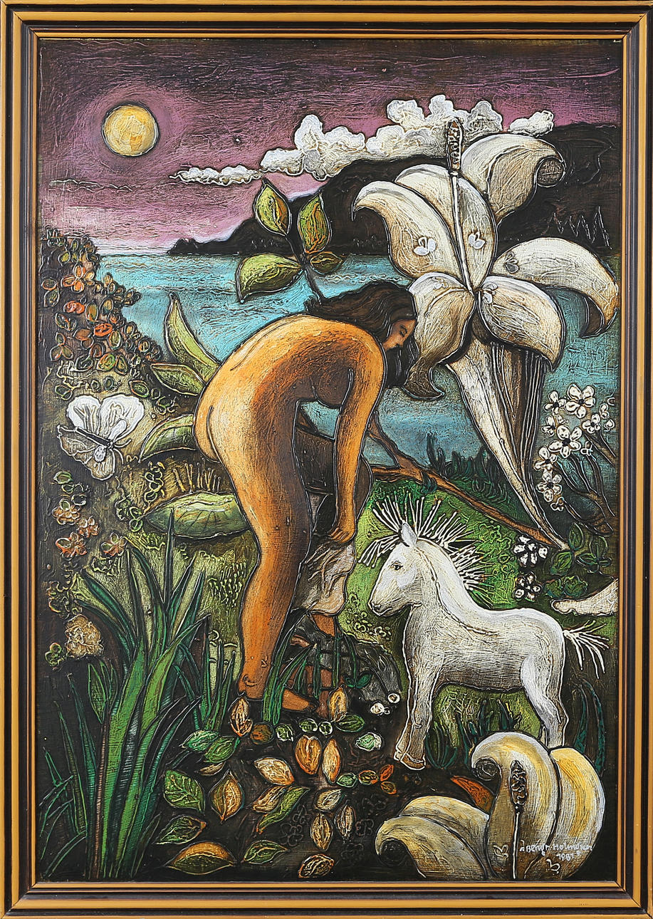 BENGT HOLMGREN. MIXED TECHNIQUE on masonite, 20th century.