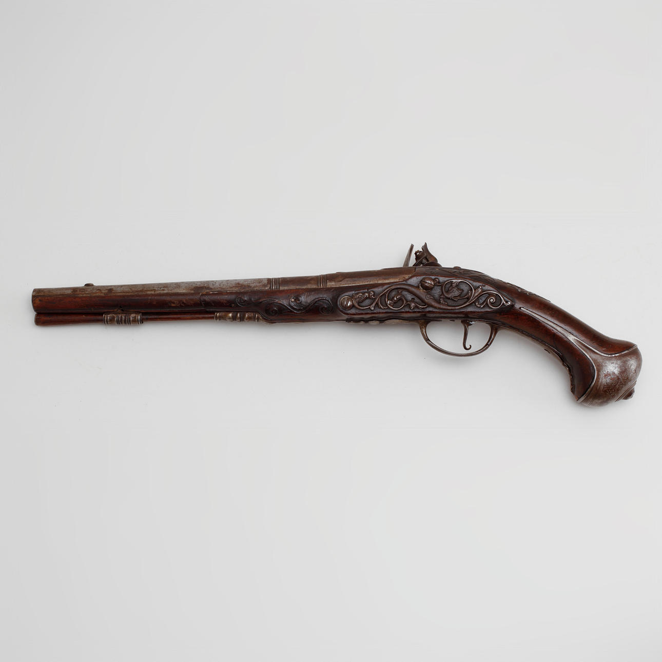 FLINT LOCK PISTOL, marked C Mastrick.