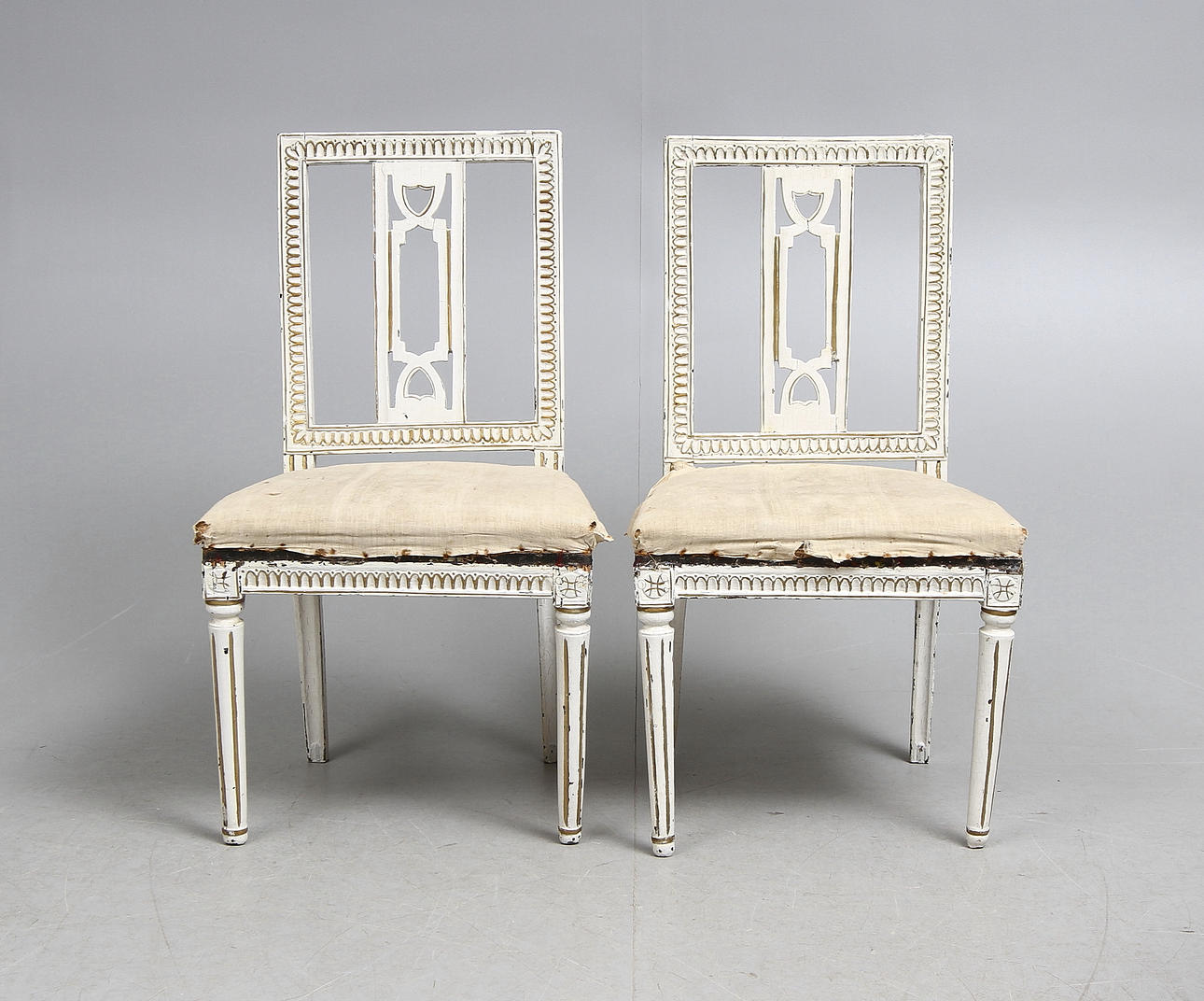 STOLAR, ett par, Lindome, s.k Gunnebo modell, Gustavianska, 1700-tal.