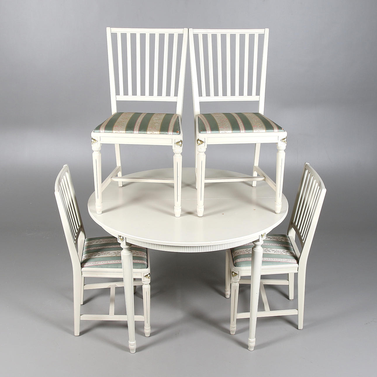 MATSALSGRUPP, 5 delar, gustaviansk stil, 1900-talets mitt.