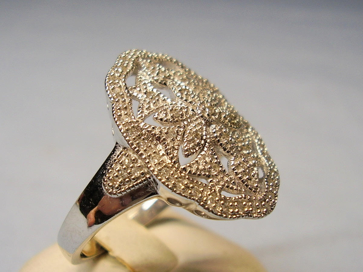 DAMENRING SILBER EISKRISTALL-OPTIK.