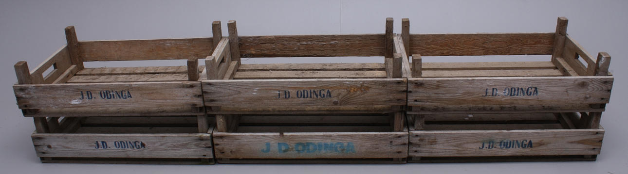 TRÄLÅDOR, 6 st, fd fruktlådor, "J.D. ODINGA".