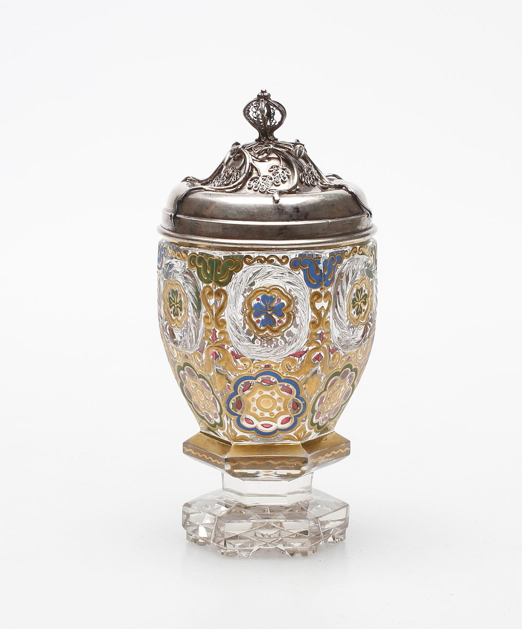 POKALGLAS, silverlock, Böhmen, 1800-tal.