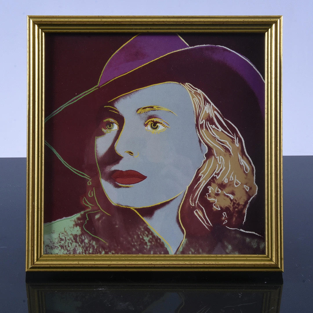 ANDY WARHOL. EFTER. Färgoffset, "Ingrid with hat", 1983.