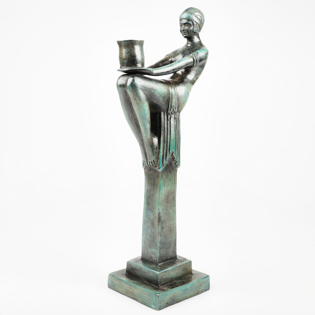 KERZENSTÄNDER, Bronze, Art Deco Stil.