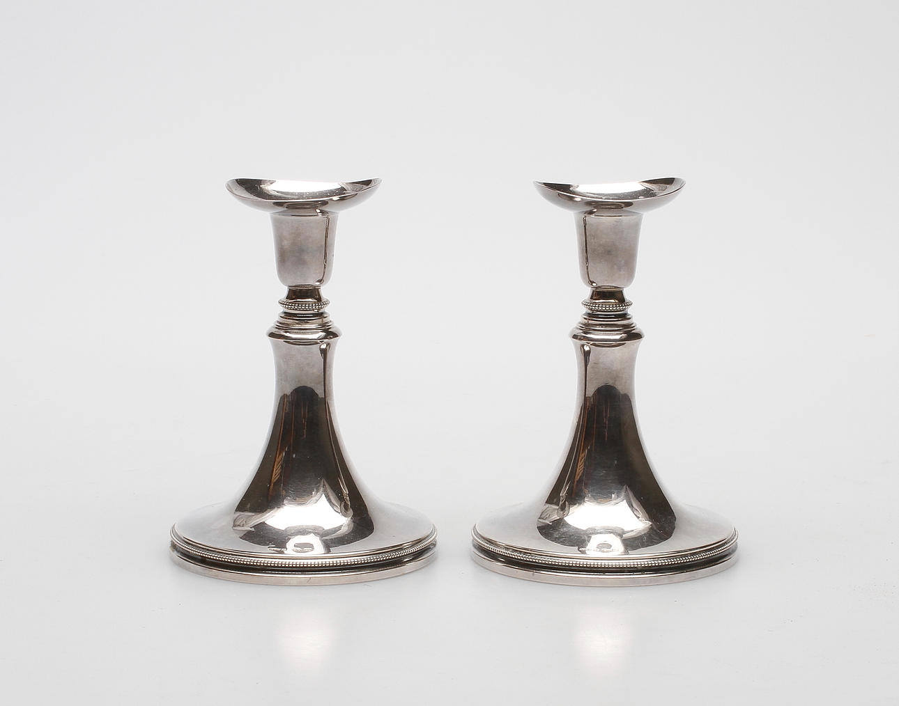 LJUSSTAKAR, ett par, silver, MGAB, Uppsala 1962.