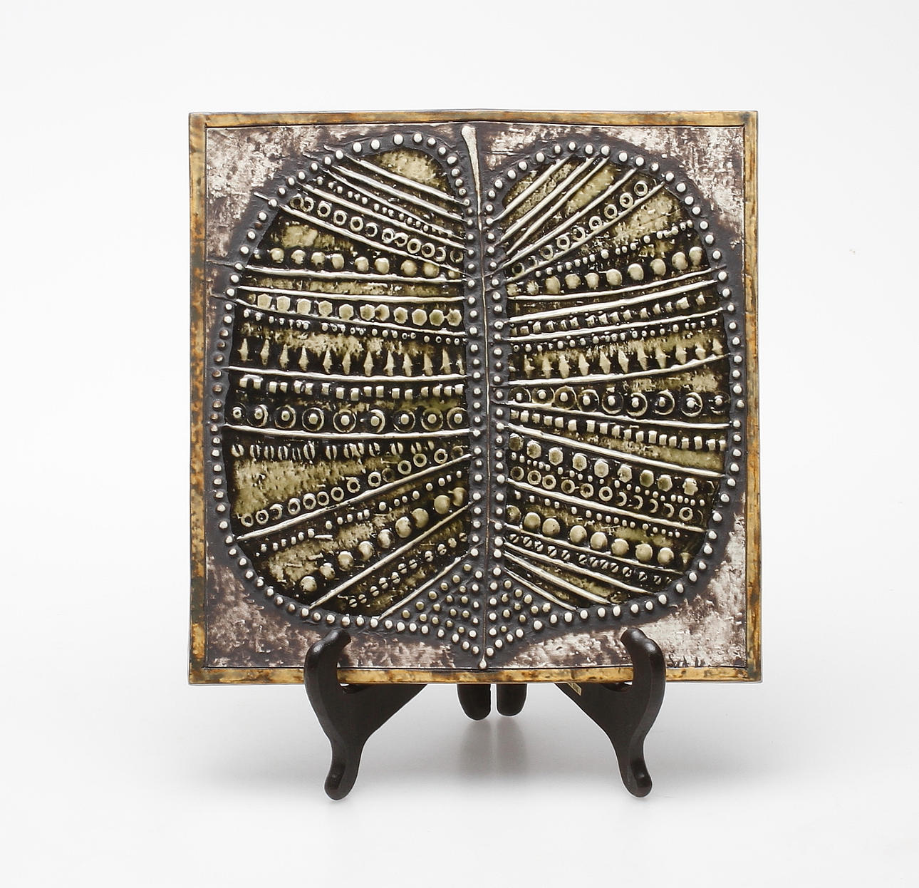 VÄGGPLATTA, stengods, Lisa Larson, Gustavsberg, stämpelsignerad.