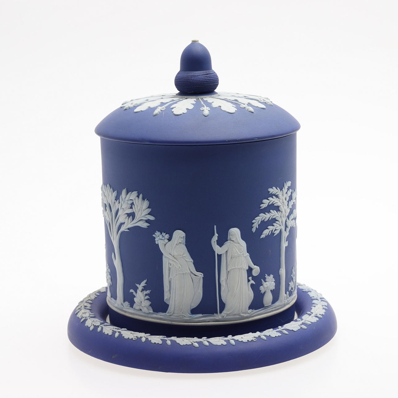 GLAS MIT Deckel UND FASS.