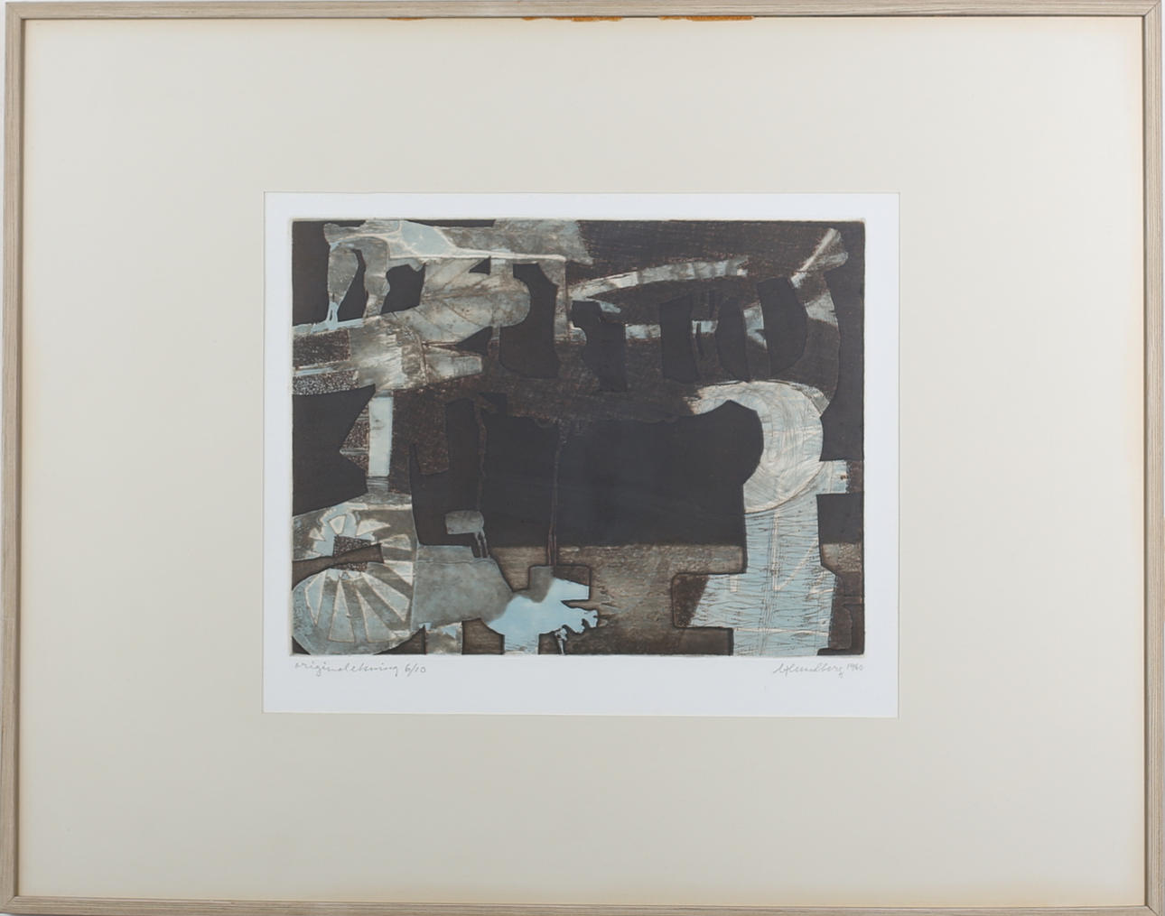 BERTIL LUNDBERG. Komposition. Färgetsning. Signerad Bertil Lundberg och daterad 1960. 6/10.