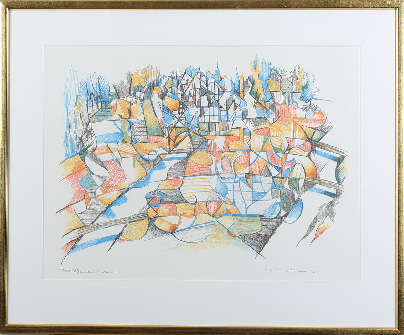 BARBRO JÖNSSON. Motiv från Holland. Färgserigrafi. Signerad. 172/225.