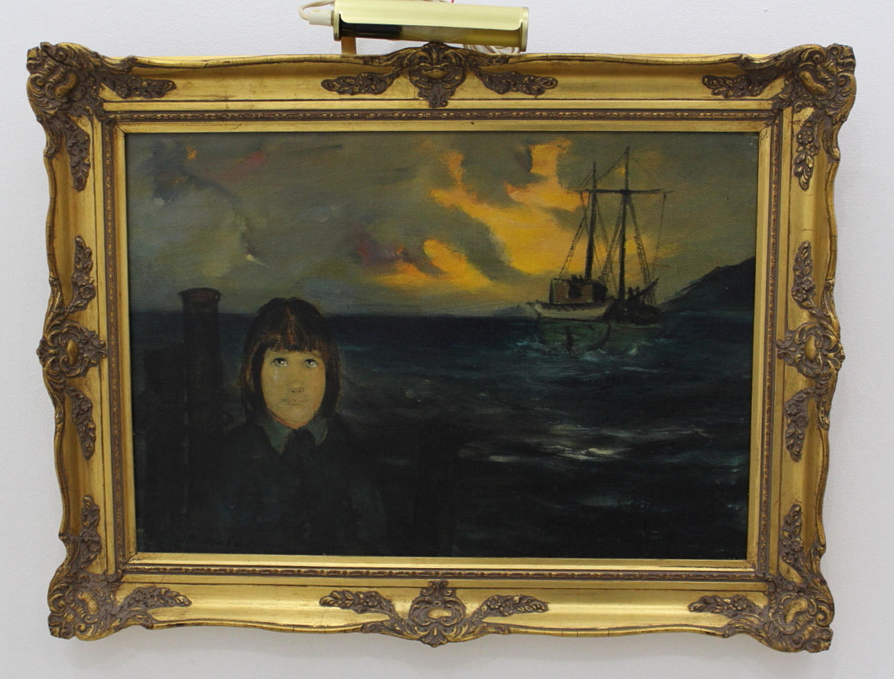 RICK ARNOLD. pojke vid havet, olja på duk, signerad.