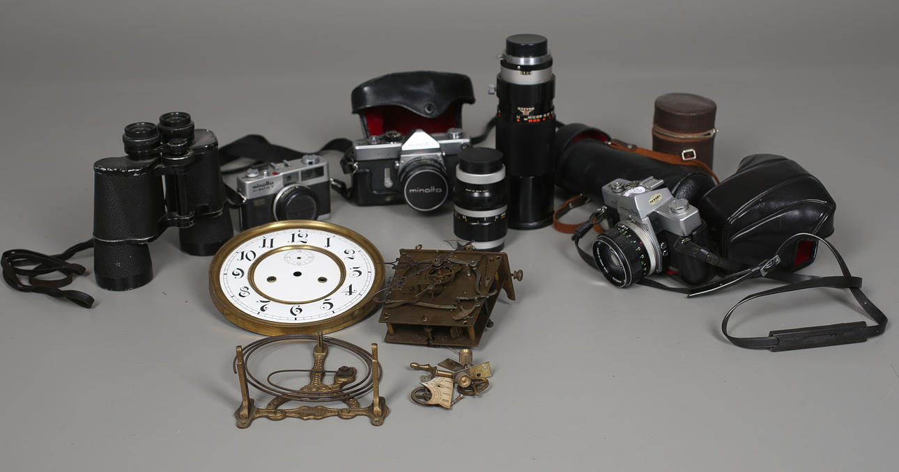 PARTI KAMEROR, Minolta (3), KIKARE Zeiss, OBJEKTIV (2), Urverk, 1950/60-tal.