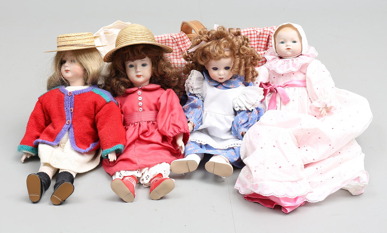 DOCKOR, 4 st, porslin, 1900-tal.