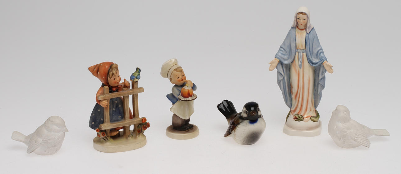 FIGURINER, 6 st, M.I.Hummel och Goebel. 1900-tal.