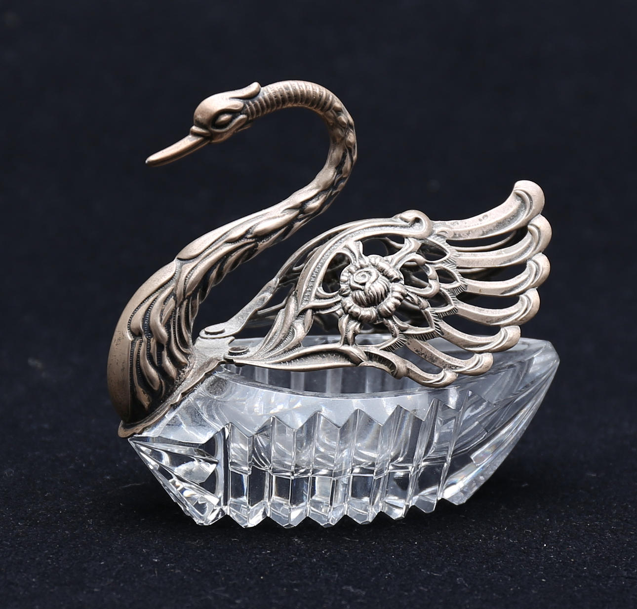 SOCKERSKÅL, silver och glas, Tyskland, 1900-talets mitt.