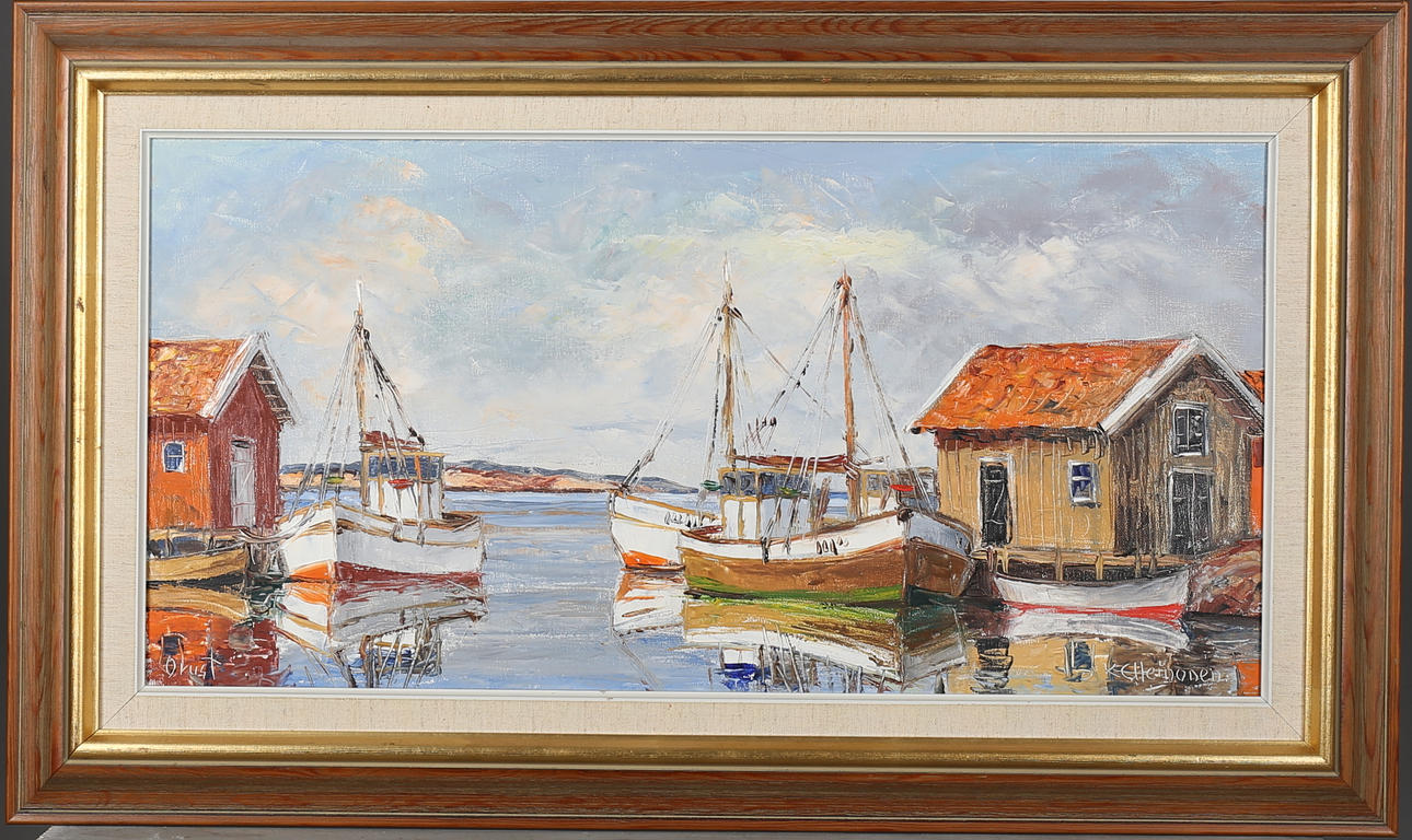 KURT E. HEINONEN. Skärgårdsmotiv. Olja på duk, signerad.