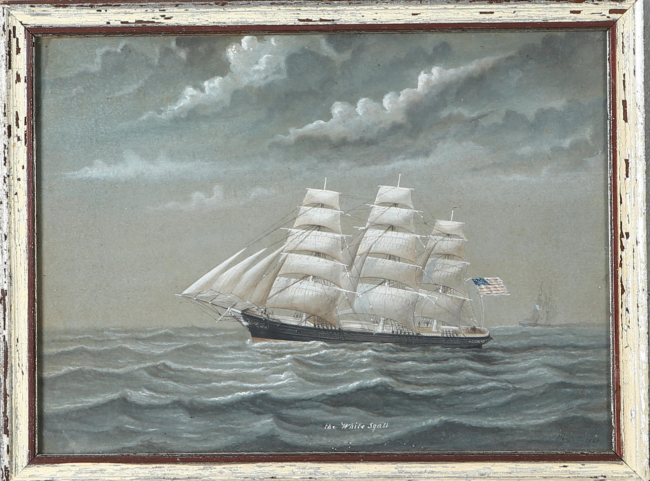 SHIP PORTRAIT, "The White Squall", watercolour, signed, dated 1861.