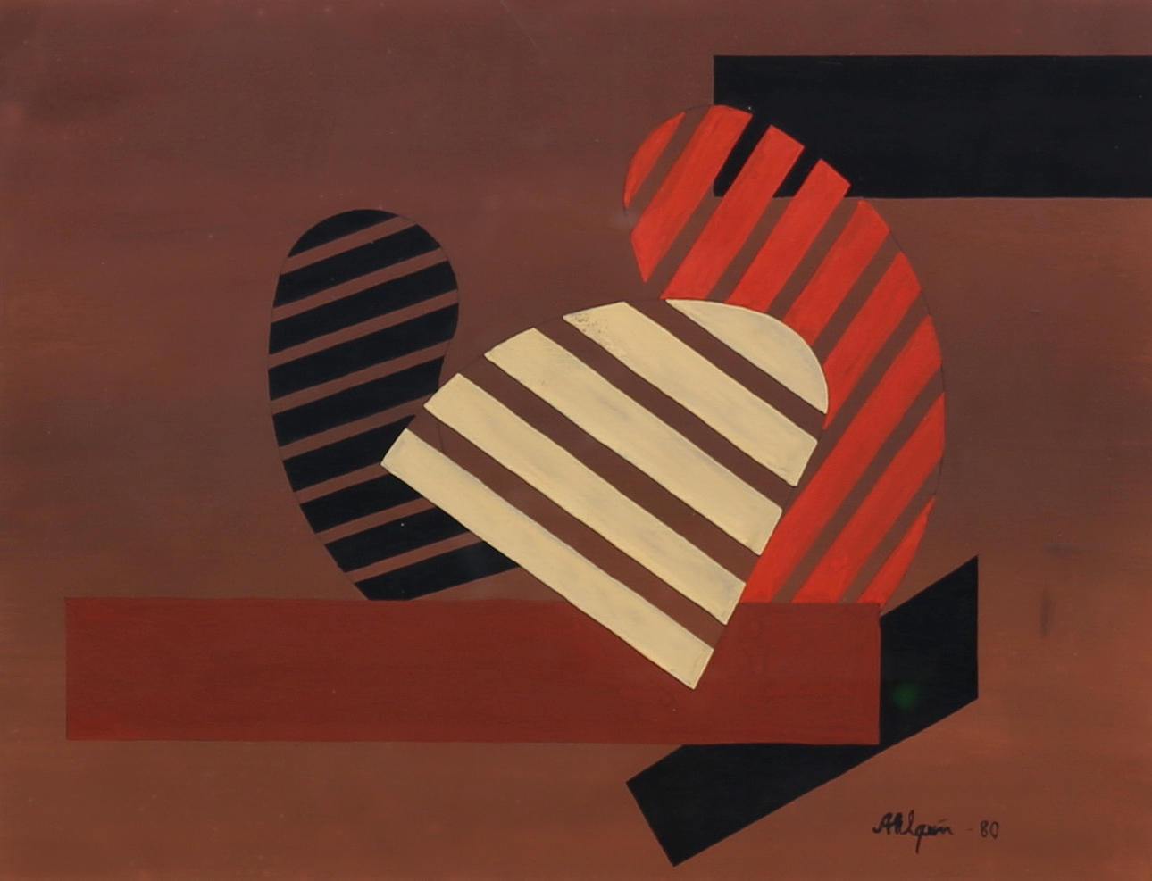 LAURI AHLGREN. acrylic on cardboard, signed.