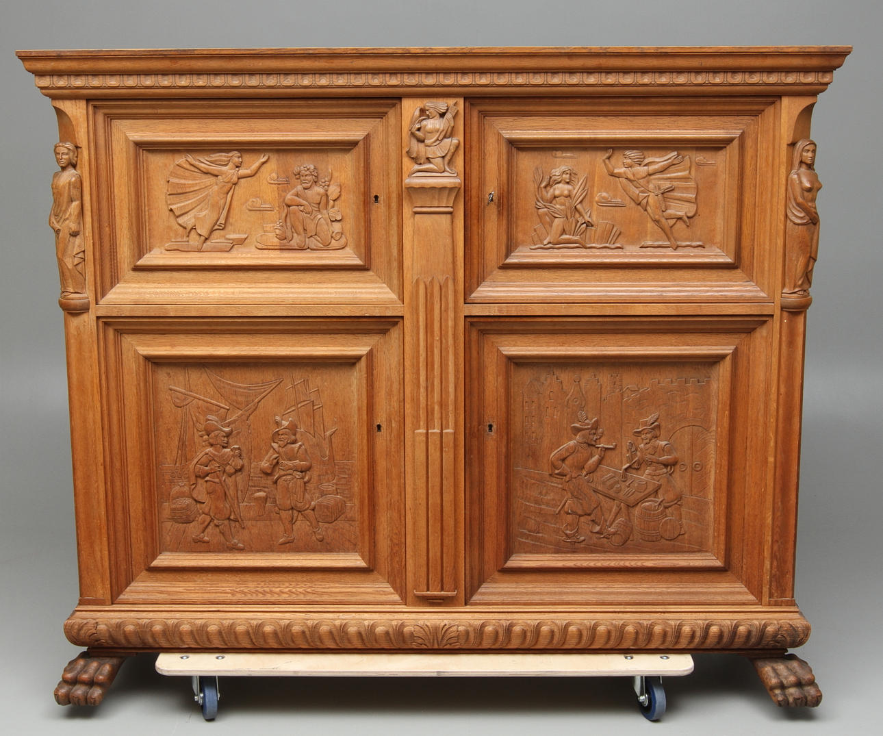 SALSSKÅP, barockstil, ek, 1900-tal.