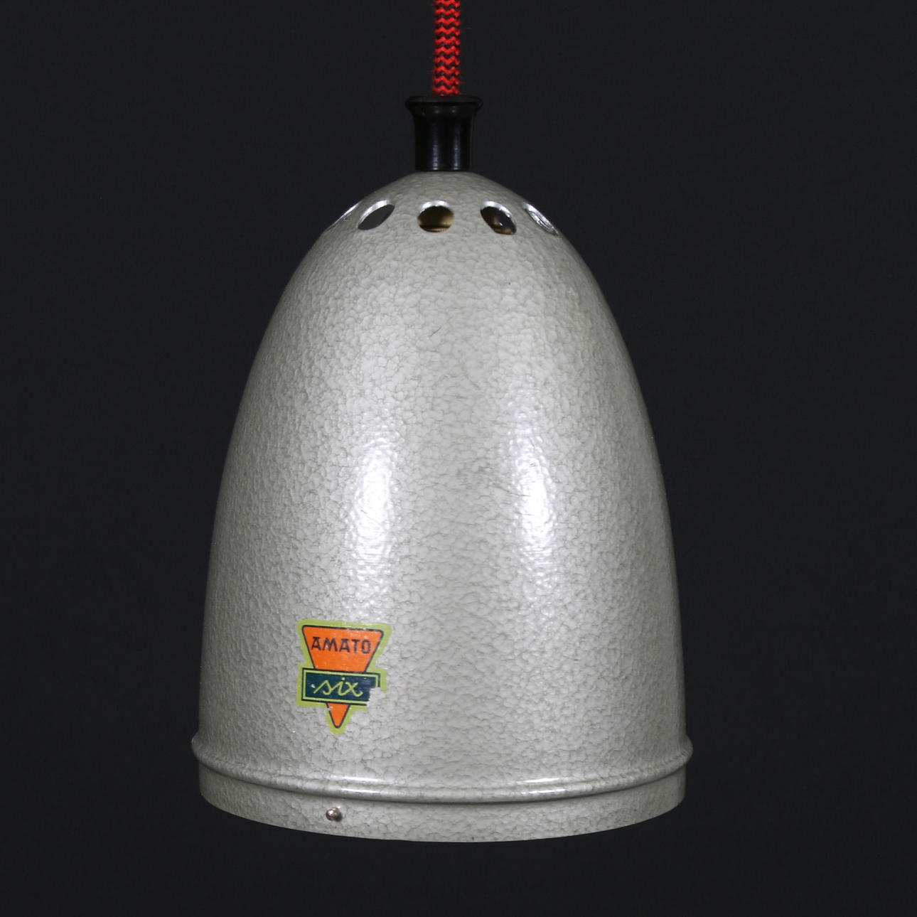 CEILING LAMP, tin, Amato, Six, mid-20th century.