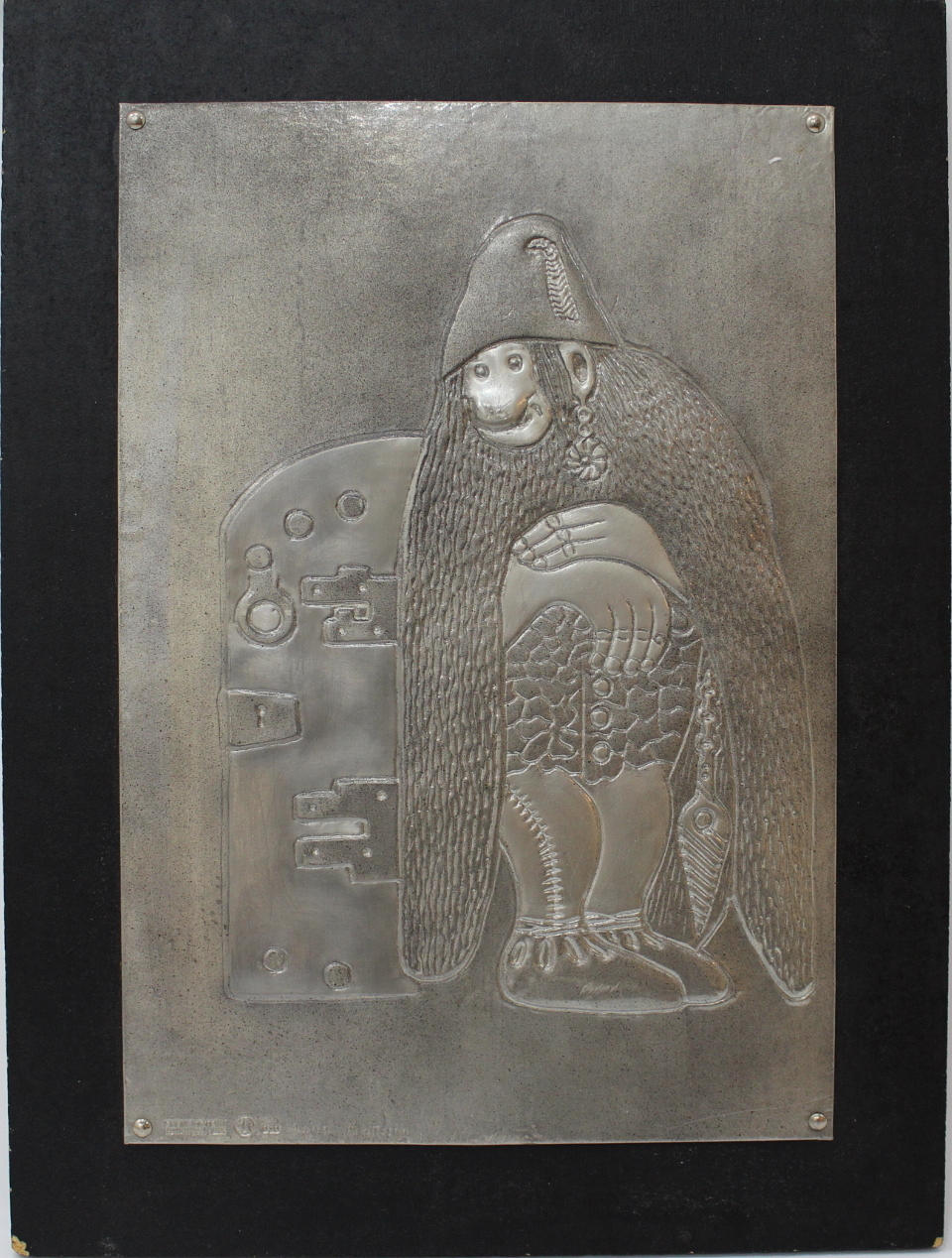 ANNA MATTSSON. Motiv med Troll. Tenntavla. Märkt Svenskt tenn och signerad Anna Mattsson.